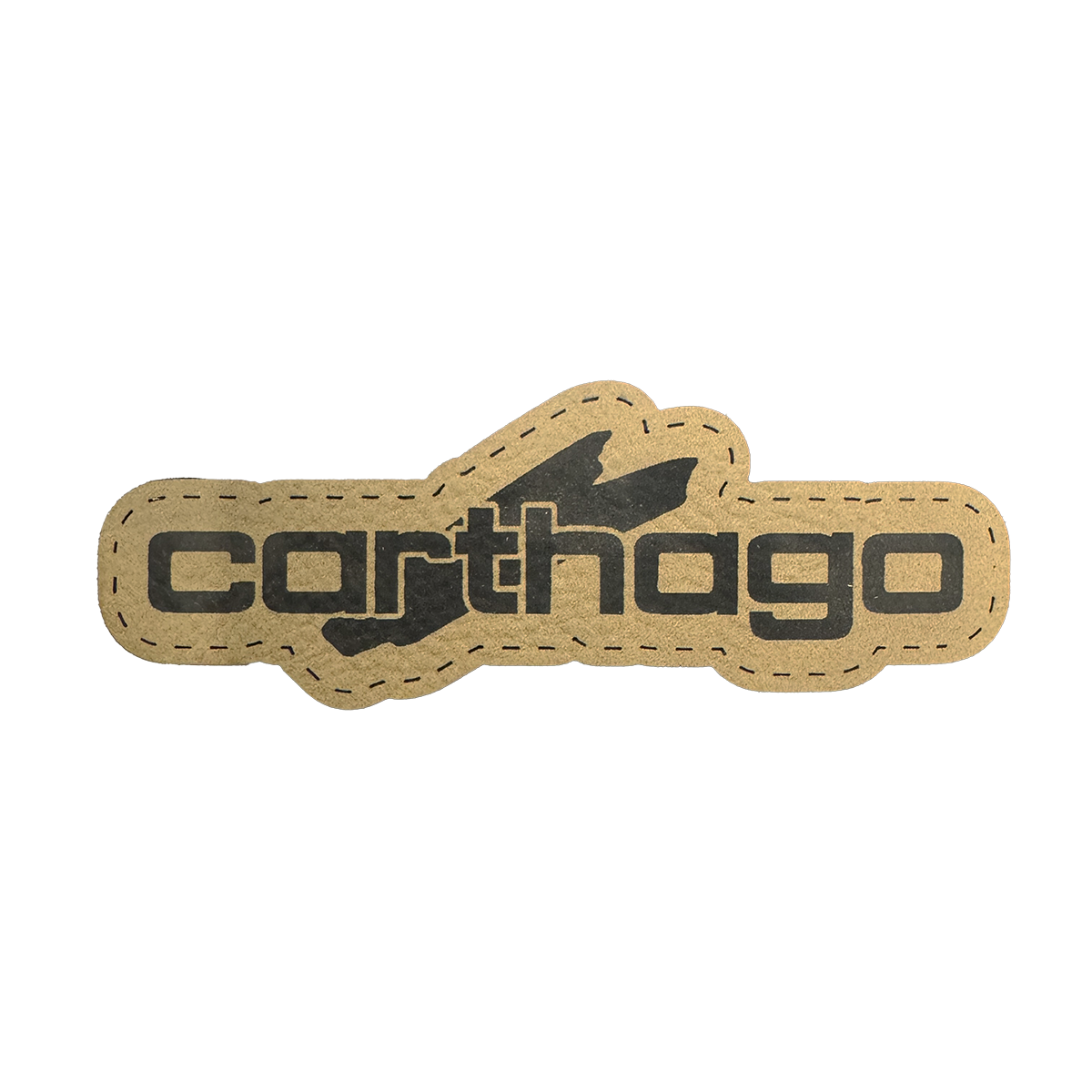 Lederen Carthago Patch op luxe pet (lichtbruin leer)