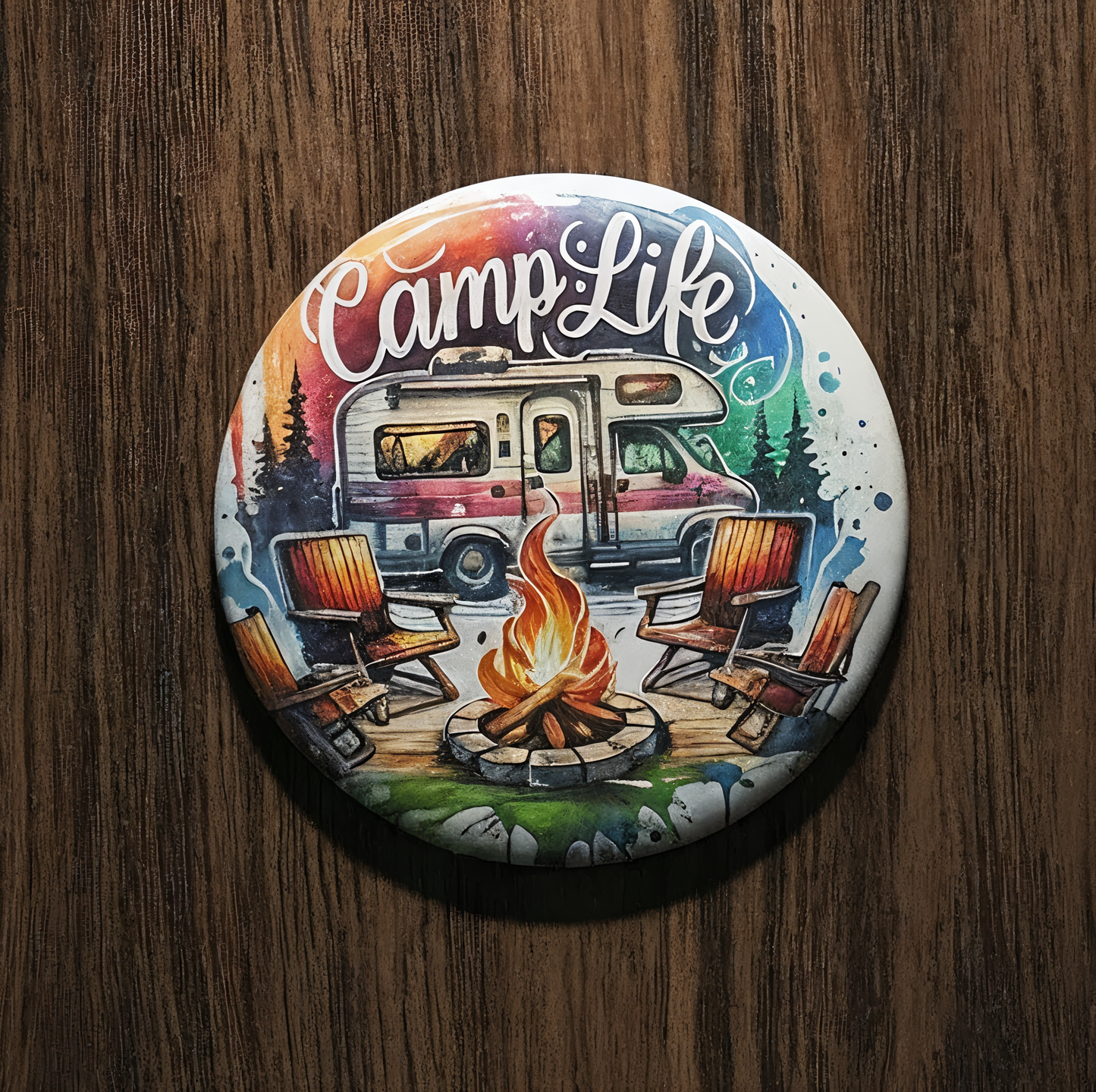 Magneet Button 'CampLife' - Ø 58mm