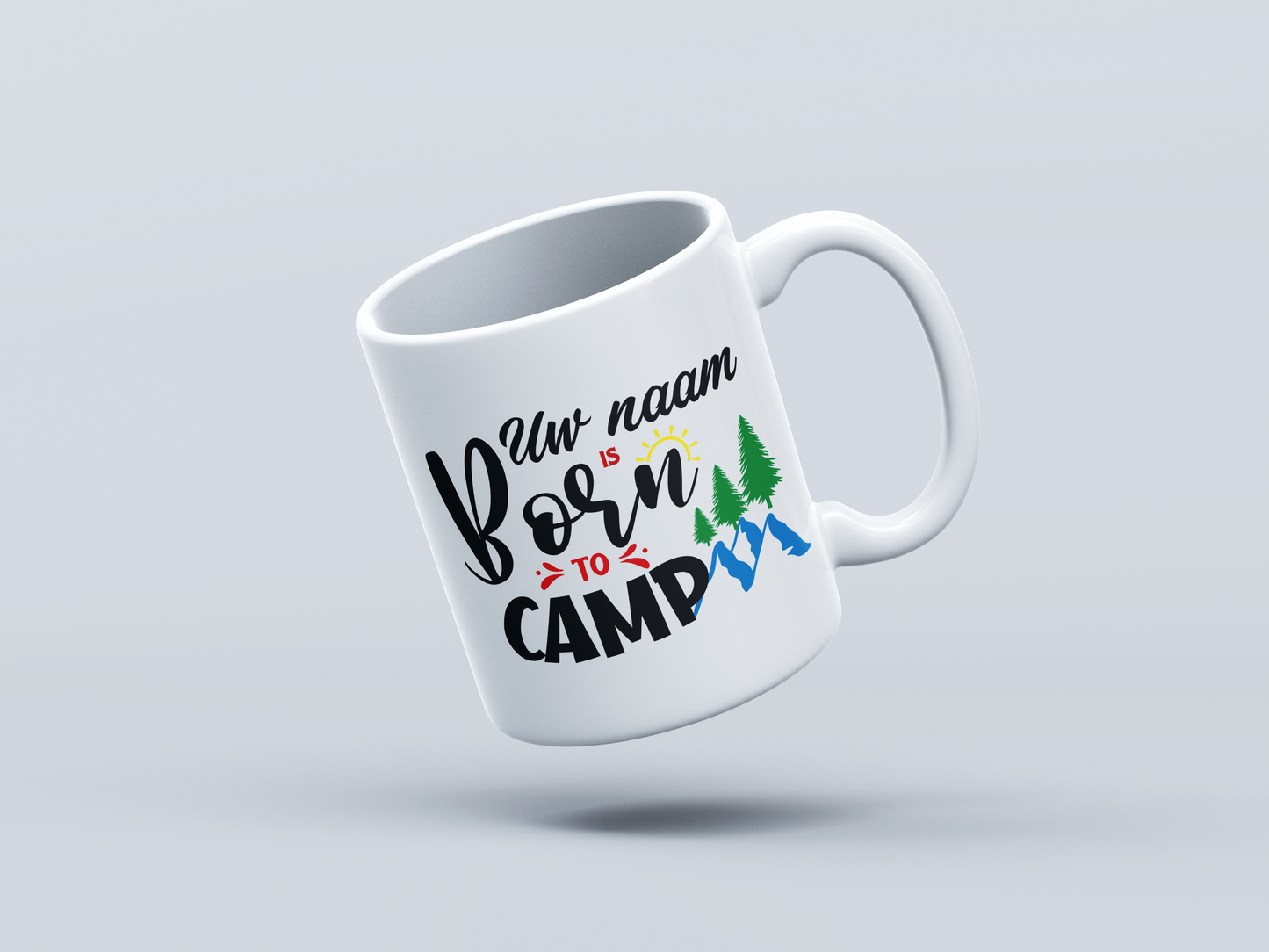 Gepersonaliseerde Keramieken Mok "Born to Camp"