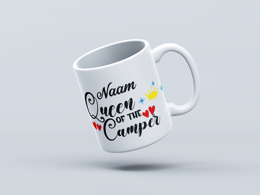 Gepersonaliseerde Keramieken Mok "Queen of the Camper"