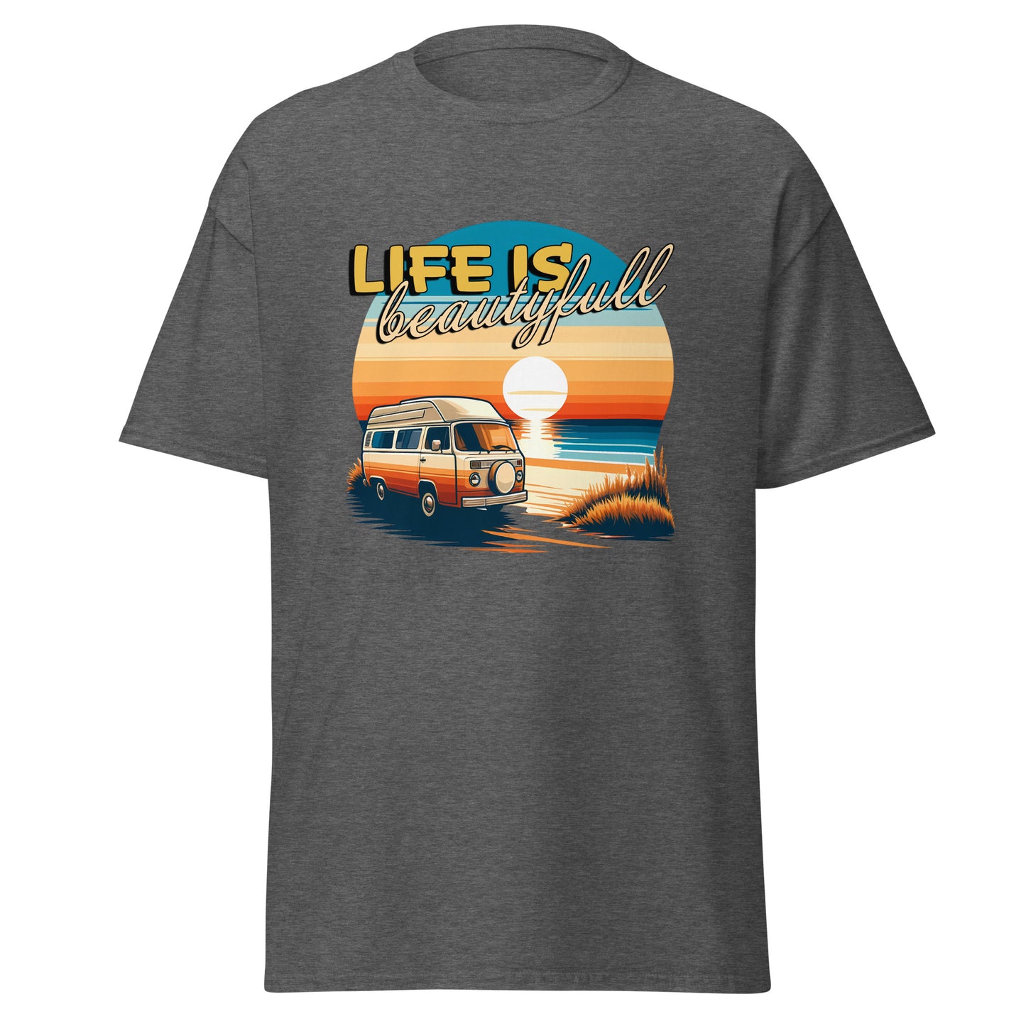 Retro Campervan T-Shirt - "Life is Beautiful"