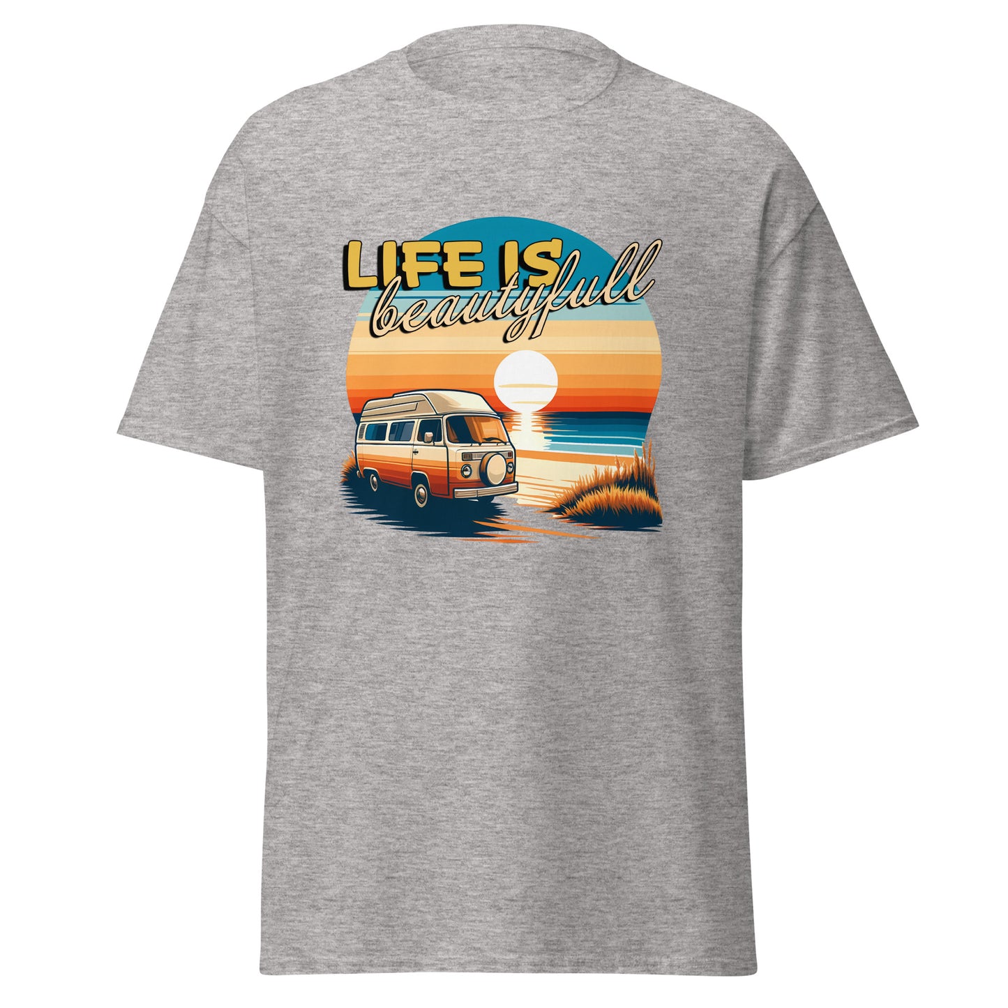 Retro Campervan T-Shirt - "Life is Beautiful"